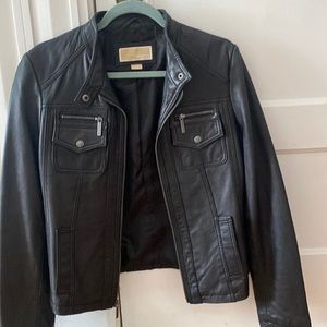 Michael Kors Moto Leather Jacket- authentic and luxe